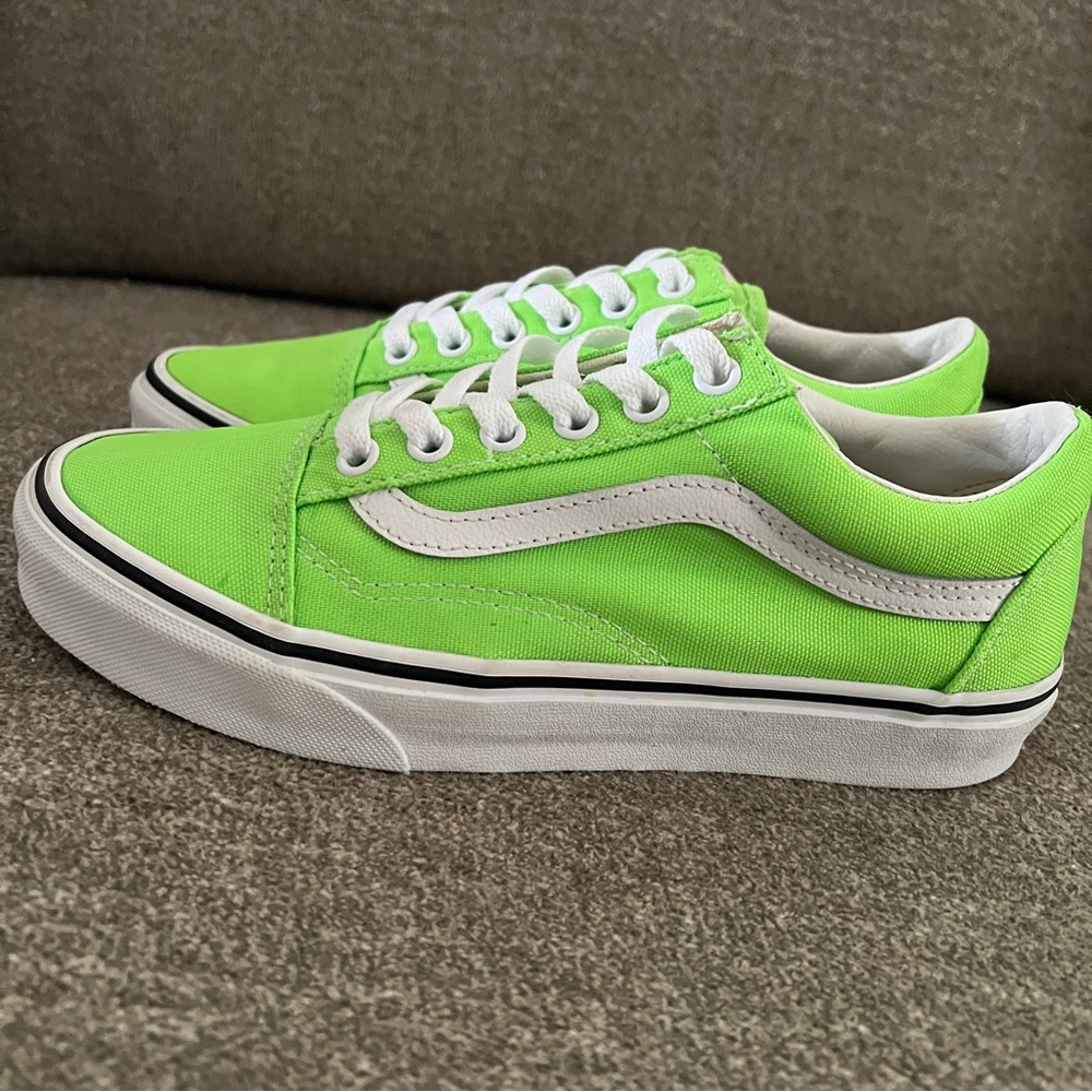 Vans Old Skool Neon Lime Green Sneakers Skate Shoes Festival Streetwear Size 7 - Picture 6 of 11